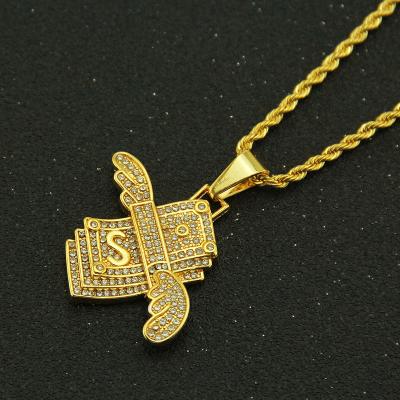 China No Fades 2022 Fashion Hiphop Amazon Necklace Hot Selling 18K Gold Coated Silver Plated Necklace for sale