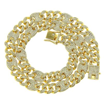 China New Product Cheap Cuban Ice-Cuban Chain High Quality Popular Accessories Long Shape Chain Necklace Jewelry Initial for sale