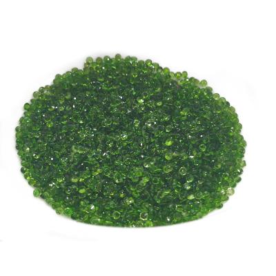 China Jewelry Making Loose Gemstone Beautiful Natural Chrome 1.0mm Diopside Round Cut A+ Diopside Natura Grade for sale