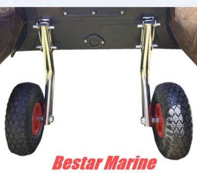 China For boat to move on long road wheels removable trolley dinghy launch wheels flip up quick release for sale