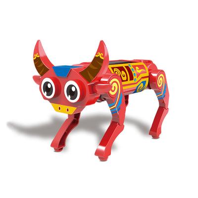 China New Children's Walking Robots Solar Powered Children's Toy Cow Model Electric Toy Cow Birthday Gift Electric Robot Toy for sale