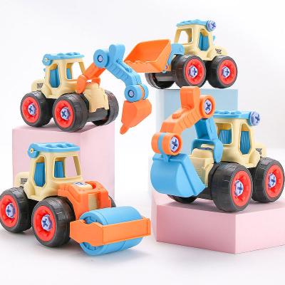 China New Plastic DIY Construction Toys Vehicles For Boy Gift 4in1 Best Selling Items Toys Excavator Toys for sale