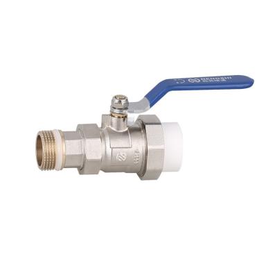 China General Male PPR Union Brass Ball Valve With Steel Handle 1