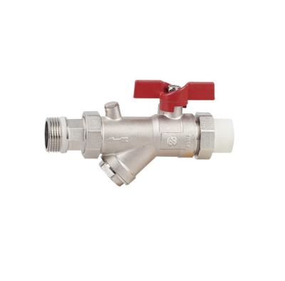 China General Brass PPR Strainer Ball Valve With Butterfly Handle 1