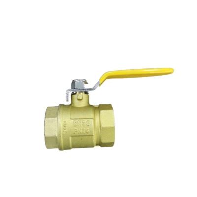 China Hpb59-1 Gas General Bore Brass Ball Valve With Yellow Steel Handle 1 1/4