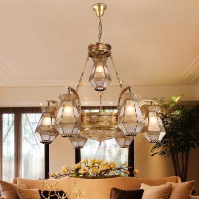 China Large Gold Brass Antique Copper Chandelier For Church Villa Luxury Decorative Lighting for sale