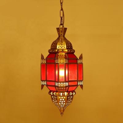 China Arabe musulmán estilo retrô lámpara de cristal de cristal para el interior moderno en el sudeste asiático y acabado de cobre en venta