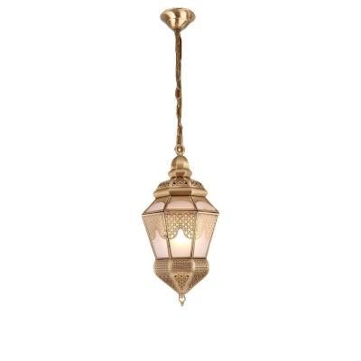 China Southeast Asian Arab Muslim Vintage Style Copper Chandelier Modern European Style Interior Lighting with Laser Printing for sale