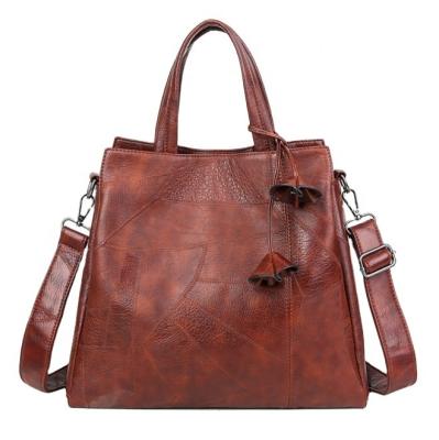 China 2021 Vintage Women's Leather Top-Handle Tote Retro Luxury Shoulder Handbag Fashion Female Cross - Body Bags for sale