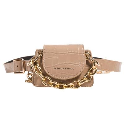 China Waist Bag Crocodile Pattern PU Leather Chain Purse Mini Waist Crossbody Shoulder Bags For Female Factory Fashion Hot Sale Custom Design for sale