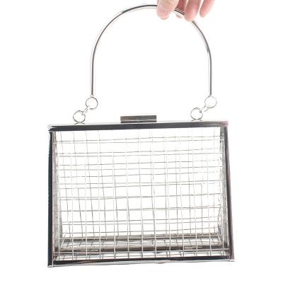 China Fashion Cavity Fashion Lady Shoulder Evening Bag 2022 Luxury Women's Metal Cages Top-handle Party Wedding Grabs Handbags for sale