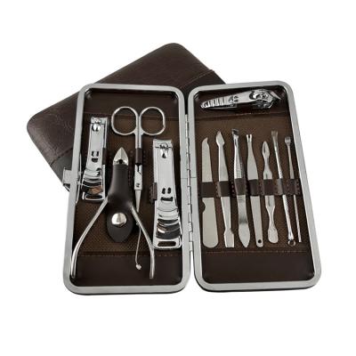 China Portable Personal Care Stainless Steel Nail Set Nail Tools 12 Pieces Nail Set Manicure Pedicure for sale