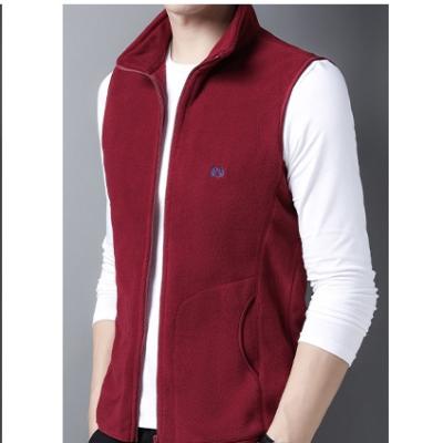 China Newest Design Service OEM Custom Service Anti-wrinkle Zipper Winter Men Fleece Vest Men's Vests for sale