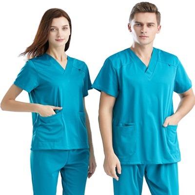 China Silk Antistatic Nurse's Clothing For Men And Women With Short Sleeves for sale