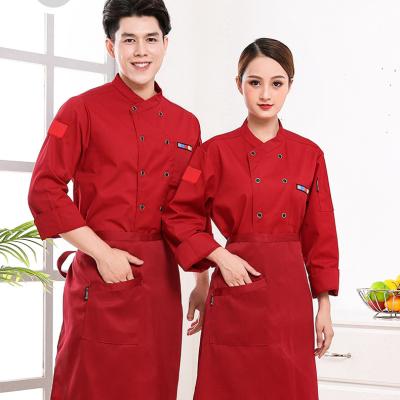 China restaurant & High Quality Long Sleeve Coats Men's Chef Uniform Coats Bar Chef Uniform for sale