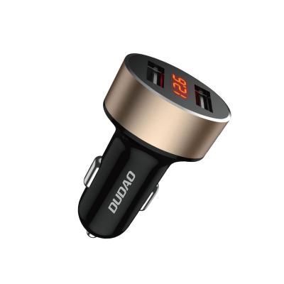 China UniversalÂ   DUDAO Official Wholesale Custom Logo R1S 2 Ports With LED Display 3.4A Dual USB Fast Car Charger for sale