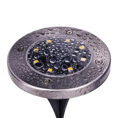 China Garden 8 Pack Solar Ground Lights, 8 LED Solar Powered Disc Lights Outdoor Waterproof Garden Landscape Lighting for Yard Deck Lawn Pati for sale