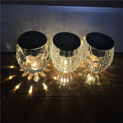 China Mini Garden Solar Garden Pot Table Glass Lights for sale