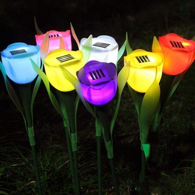 China Outdoor Used LED Tulip Garden Stake Flowers Decorative Lights for sale