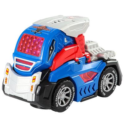 China Universal Price Educational Toy Cheap Children's Electric Construction Vehicle Dinosaur Deformation Car Toys with Music and Light for sale