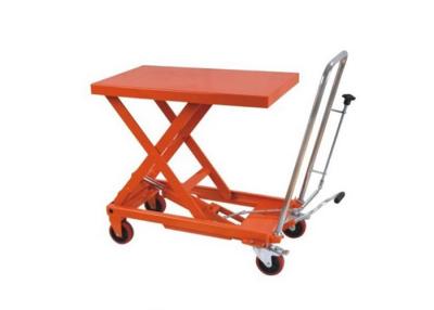 China General Handling Orange Manual Scissor Lift Platform With Large Tonnage 5.0T for sale