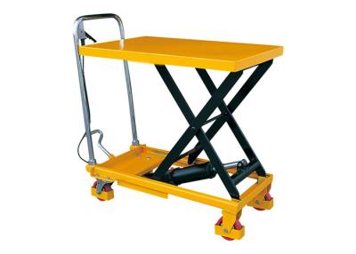 China Hand Lift Drive Hydraulic Lift Cart , 350kg Rated Load Mobile Scissor Lift for sale