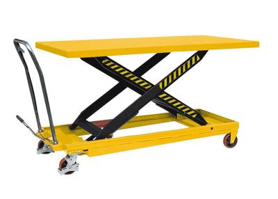 China Single Person Small Manual Hydraulic Lift 1600mm * 800mm Portable Hydraulic Table Cart for sale