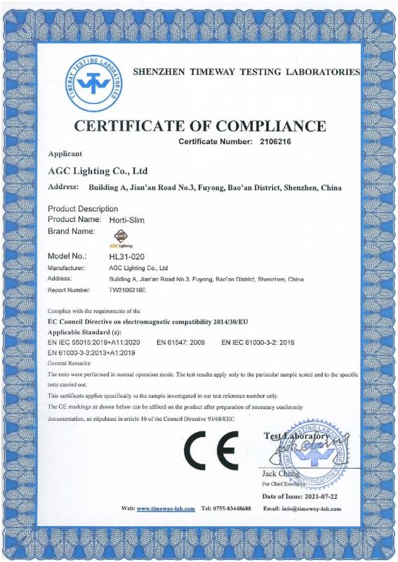 CE - Shenzhen AGC Lighting Co., Ltd.