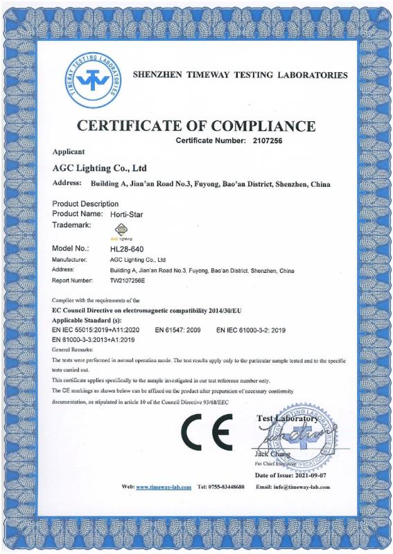 CE - Shenzhen AGC Lighting Co., Ltd.