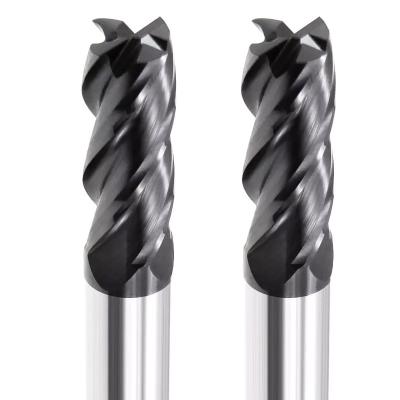 China Carbide HRC 65 End Mill 4flute Degree Tungsten Carbide Square CNC Milling Cutter Tool Standard Length End Mill for sale