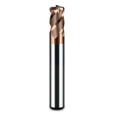 China Carbide Tungsten Solid Carbide End Mill 4 Flute Ball Nose Milling Cutter In Stock Special For Stainless Steel for sale