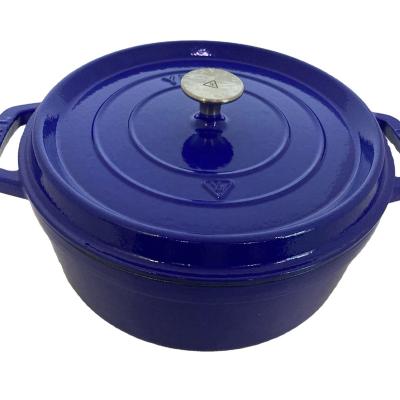 China Sustainable 10pcs China Supplier Blue round 24cm Enamel pot cookware for Morden Kitchen for sale