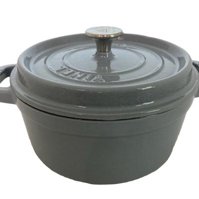 China Sustainable 10pcs China Supplier Grey round 28cm Enamel pot cookware for Morden Kitchen for sale