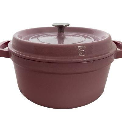 China Sustainable 10pcs China Supplier Pink round 28cm Enamel pot cookware for Morden Kitchen for sale