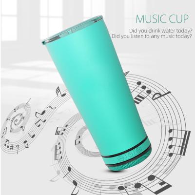 China New 304 Stainless Steel Visual Portable Travel Sound Call Tooth Water Blue Cup Speaker for sale