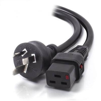 China Household Appliance 15A AS3112 Australian Plug To IEC 320 C19 Locking Power Cord for sale