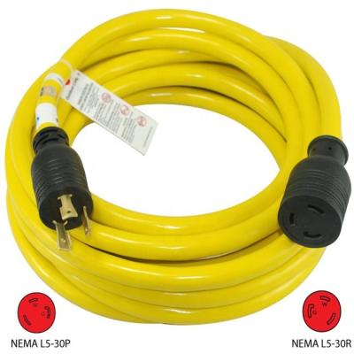 China North American Standard Industrial Equipment NEMA L5-30P To L5-30R Locking Extension Cord for sale