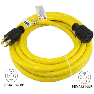 China North American Industrial Equipment Standard NEMA L14-30P To L14-30R Locking Extension Cord for sale