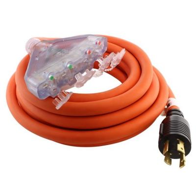 China Industrial Equipment NEMA L14-30P(4) To NEMA 5-20R Heady Duty Generator Locking Extension Cord for sale