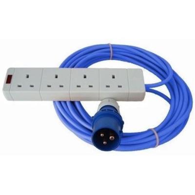 China 16A Home Appliance Socket 4 Way Camping Socket Mains Connect Extension Lead for sale