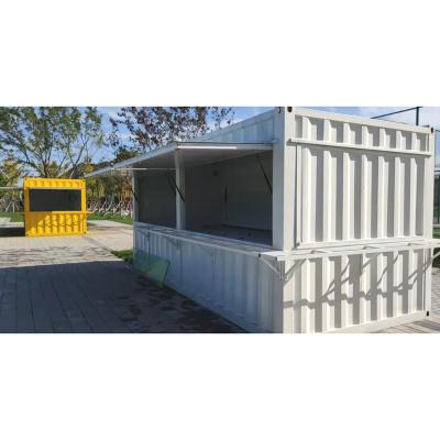 China Prefab Movable Coffee Shop Mobile Economical Shopping Ice Cream Shop Container House for sale