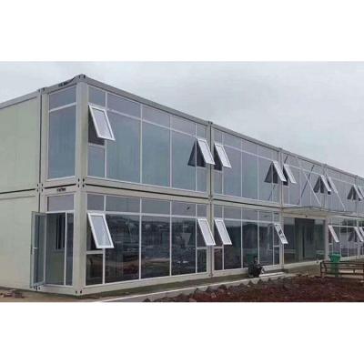 China Easy Assemble Steel Structure 20ft 40ft Double Layer Glass Container Prefabricated Office Building Prefab House for sale