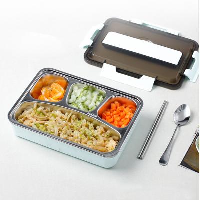 China New Arrival Freshness Storage Creative Metal Plastic Food Bento Container Pack Kids Lunch Transport Steel Box for sale