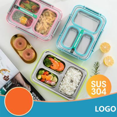 China Freshness Preservation Exhibiting Stainless Steel Metal Food Leakproof Plastic Wholesale School Bento Lunch Box Kids for sale