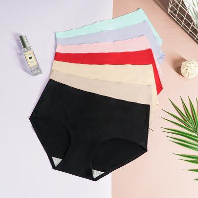 China Ice Silk Breathable Solid Nylon One Piece Ladies Underwear Ladies Shorts Panties Breathable Panties for sale