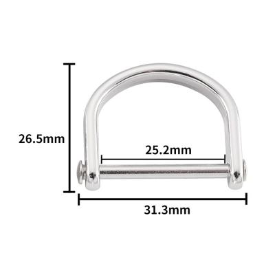 China Wholesale Adjustable Length Zinc Alloy Metal Cast 31.3Mm Silver Gold Screw C Ring For Bag/ Pet Collar for sale