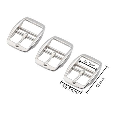 China 51Mm Safe Side Adjusters Zinc Alloy Metal Belt Buckle Silver Square Hardware Parts Belt Buckle for sale