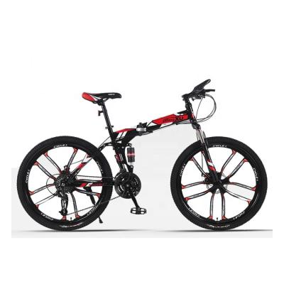 China Wholesale 21/24/27-speed 26 inch popular adult full suspension carbon steel frame folding mountain bike for sale for sale