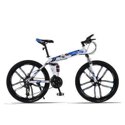 China wholesale popular 10 spoke mtb 21/24/27 double speed 26 inch mountain folding bicycles for sale