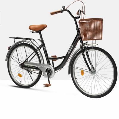 China Popular City Bike 20/24/26 Inch Single Speed ​​Lady Bicycle Women Bicycles High Carbon Steel City Bike With Basket for sale